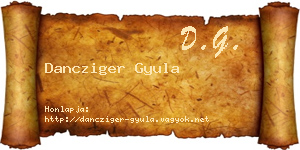 Dancziger Gyula névjegykártya